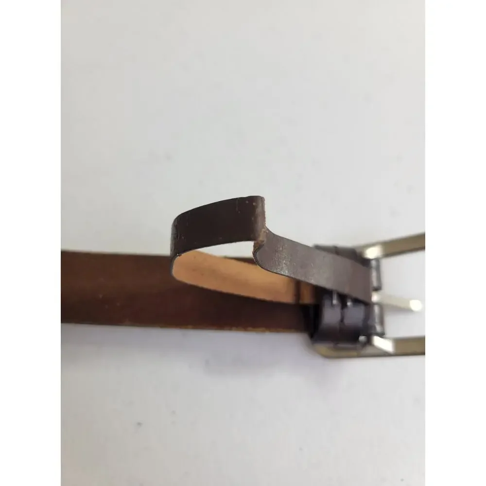 Grommet‎ Classic Casual Belt Brown Bonded Leather Lined Thin Women's Size Large